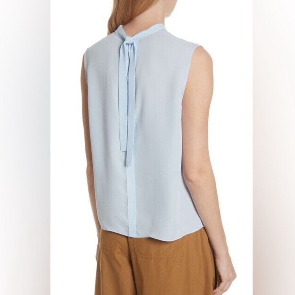 100% Silk Vince Sleeveless Blouse with Tie-Neck